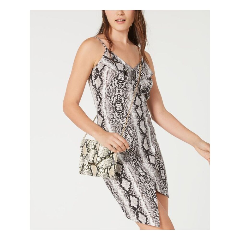 CRAVE FAME Womens Spaghetti Strap V Neck Mini Cocktail Body Con Dress - Picture 3 of 5